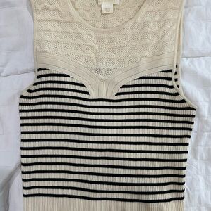 Anthropologie Maeve Textured Cream Top